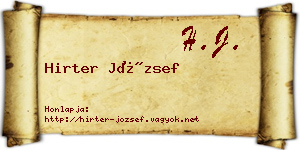 Hirter József névjegykártya
